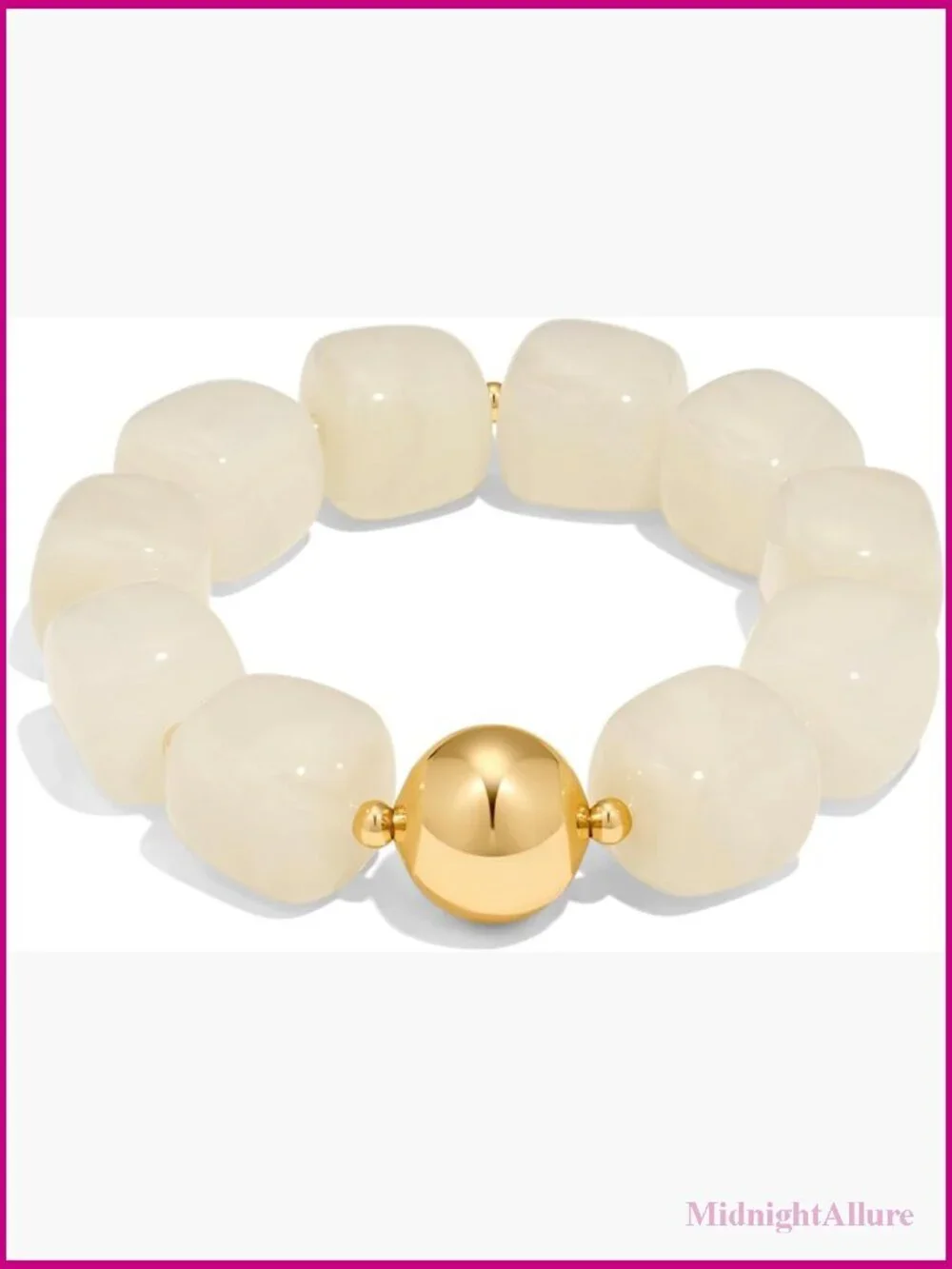 Chunky Beaded Bracelet - Square Resin Stretch Bracelet Statement Jewelry